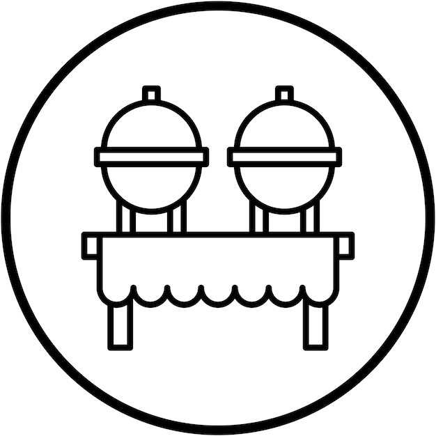 Diseño vectorial estilo de icono de catering