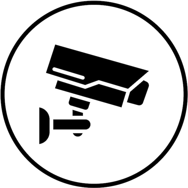 Diseño vectorial del estilo del icono de CCTV