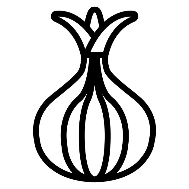 Diseño vectorial Estilo del icono de la cebolla