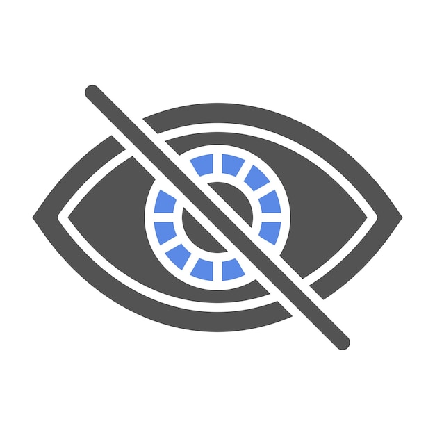 Diseño vectorial de estilo de icono de ceguera al color