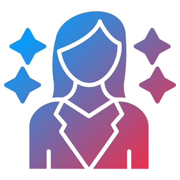 Diseño vectorial Estilo de icono de celebridad femenina