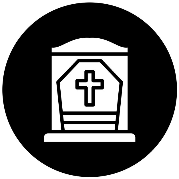 Diseño vectorial Estilo de icono del cementerio