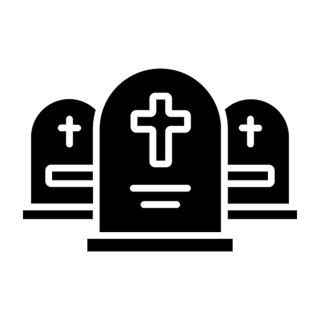 Diseño vectorial Estilo del icono del cementerio