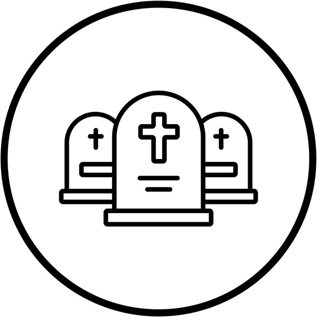 Diseño vectorial Estilo del icono del cementerio