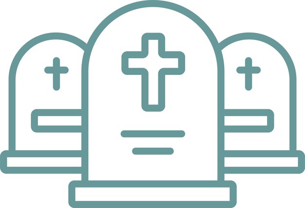 Diseño vectorial Estilo del icono del cementerio