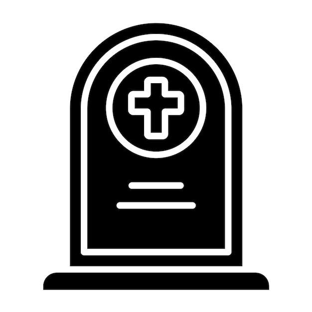 Vector diseño vectorial estilo de icono del cementerio