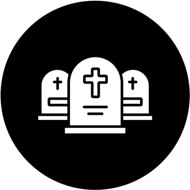 Diseño vectorial Estilo del icono del cementerio
