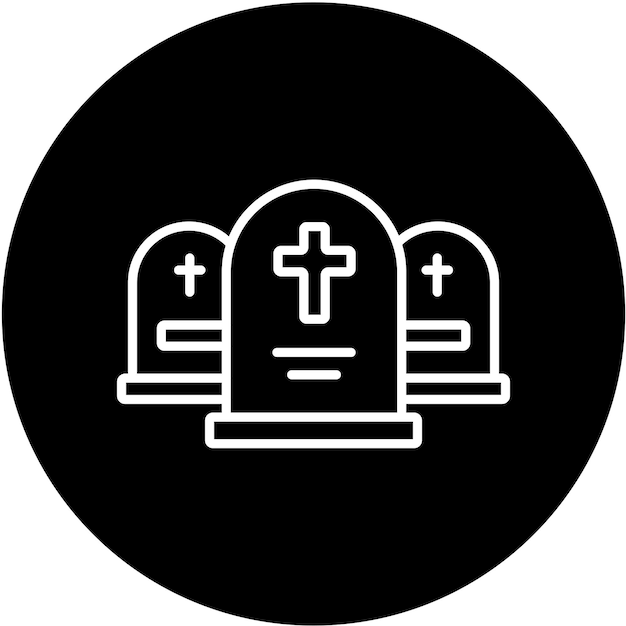 Diseño vectorial Estilo del icono del cementerio