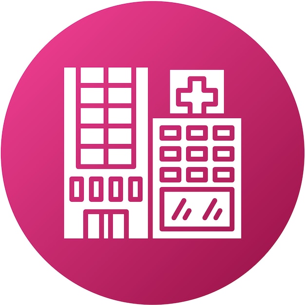 Diseño vectorial Estilo del icono del centro de atención médica