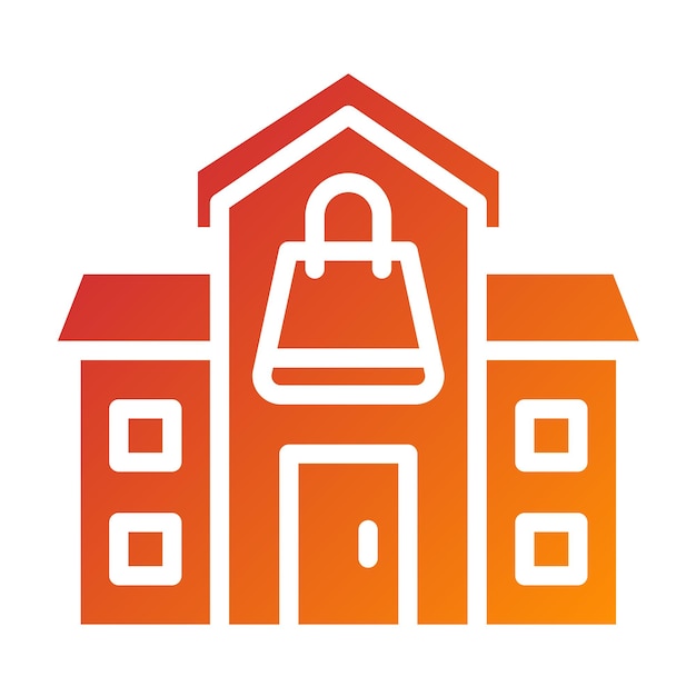 Diseño vectorial Estilo del icono del centro comercial