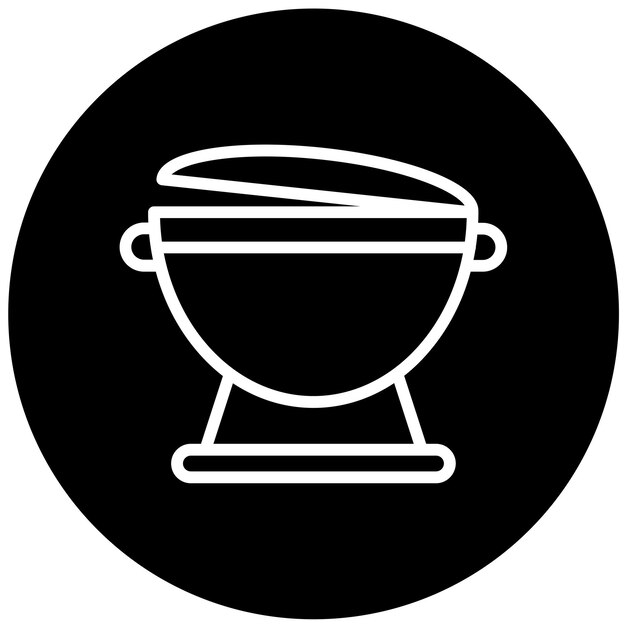 Diseño vectorial del estilo del icono del centro de la olla caliente