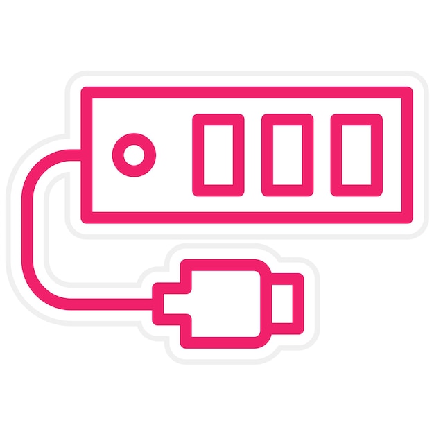 Vector diseño vectorial del estilo del icono del centro usb