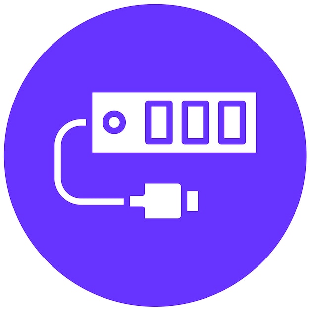 Diseño vectorial del estilo del icono del centro USB