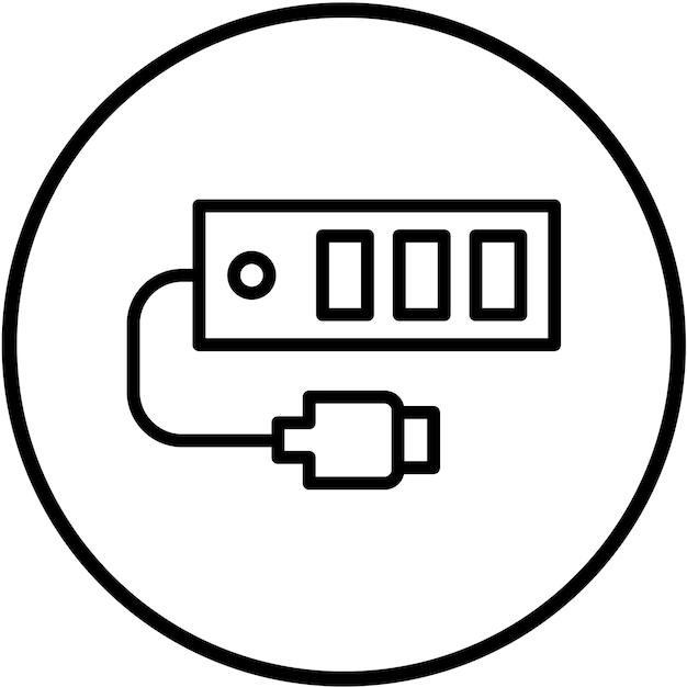 Diseño vectorial del estilo del icono del centro USB