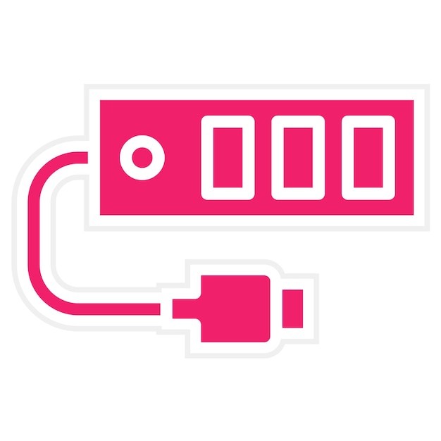 Diseño vectorial del estilo del icono del centro USB