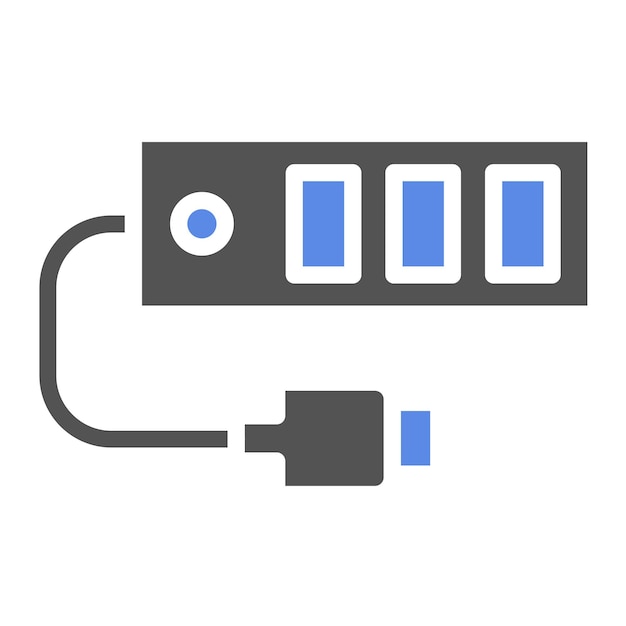 Diseño vectorial del estilo del icono del centro USB