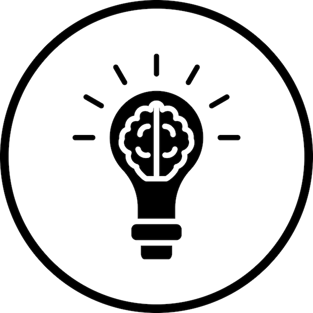 Diseño vectorial Estilo de icono de cerebro creativo