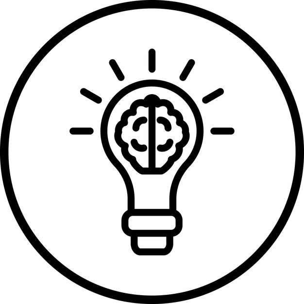 Diseño vectorial Estilo de icono de cerebro creativo