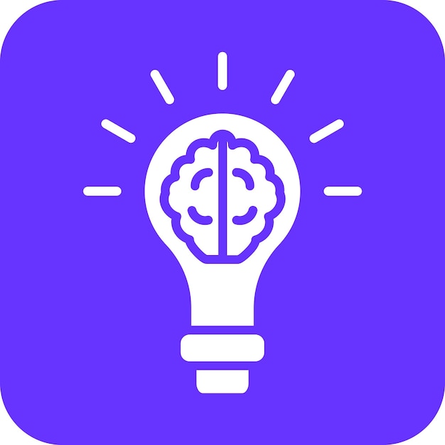 Diseño vectorial Estilo de icono de cerebro creativo