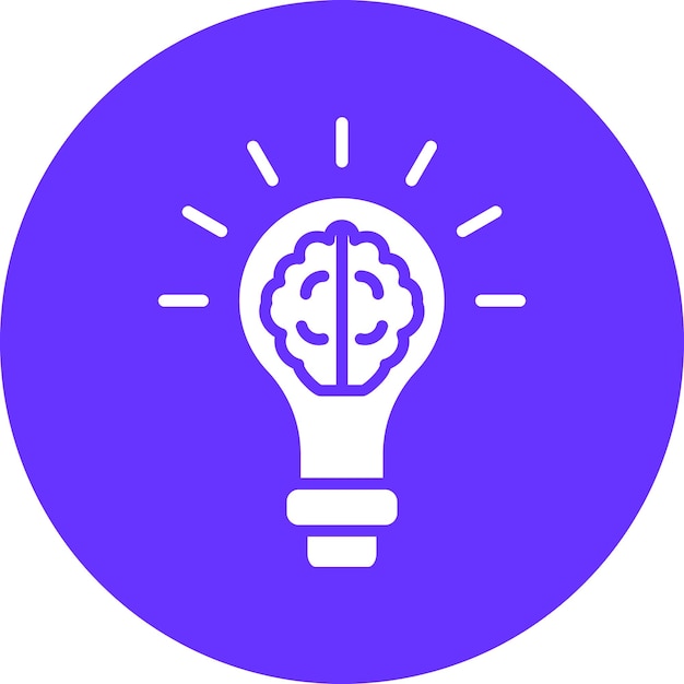 Diseño vectorial Estilo de icono de cerebro creativo