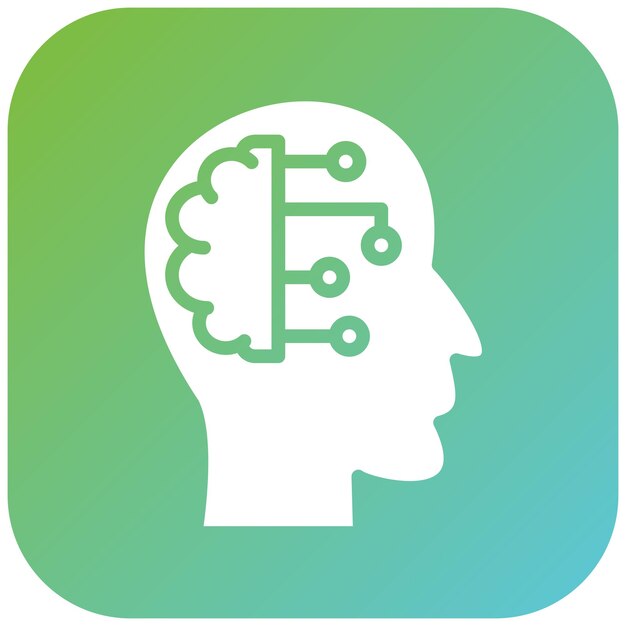 Diseño vectorial Estilo de icono del cerebro futurista