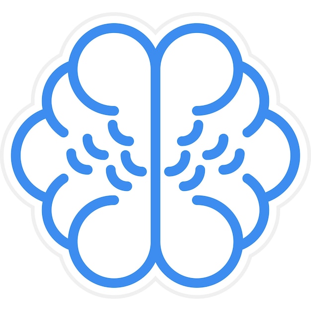 Diseño vectorial Estilo del icono del cerebro humano