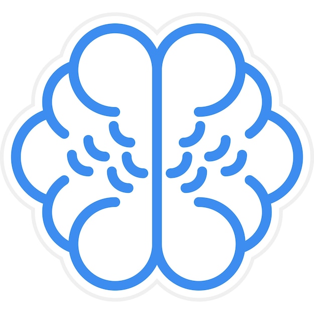 Vector diseño vectorial estilo del icono del cerebro humano