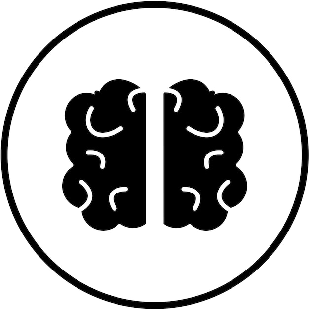 Diseño vectorial Estilo del icono del cerebro humano