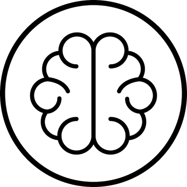 Diseño vectorial Estilo del icono del cerebro