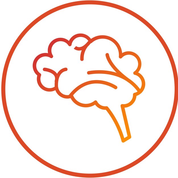 Diseño vectorial Estilo del icono del cerebro
