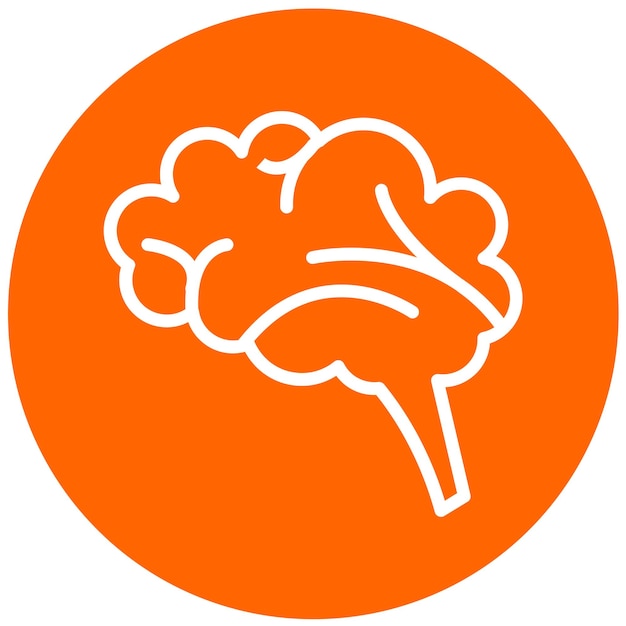 Diseño vectorial Estilo del icono del cerebro