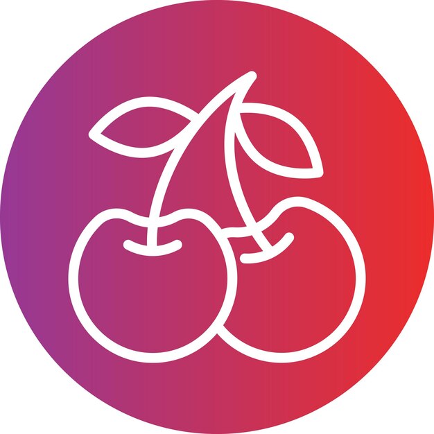Diseño vectorial Estilo de icono de cereza