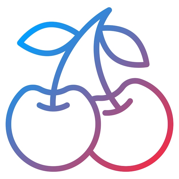 Diseño vectorial Estilo de icono de cereza
