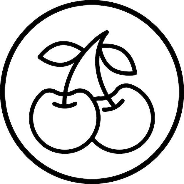 Diseño vectorial Estilo de icono de cereza