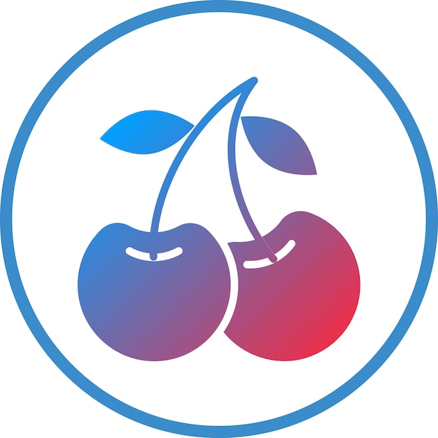 Diseño vectorial Estilo de icono de cereza