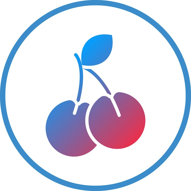 Diseño vectorial Estilo de icono de cereza