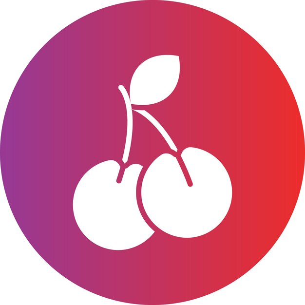Diseño vectorial Estilo de icono de cereza