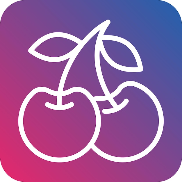 Diseño vectorial Estilo de icono de cereza