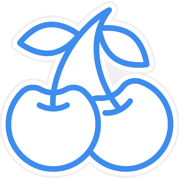 Diseño vectorial Estilo de icono de cereza