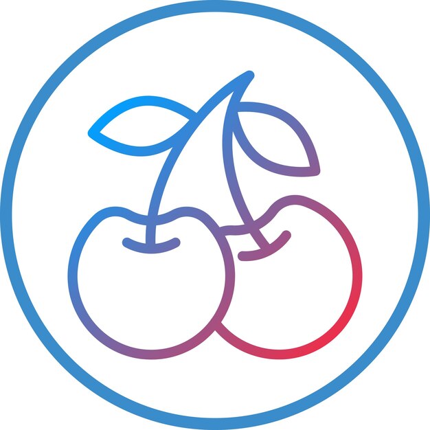 Diseño vectorial Estilo de icono de cereza