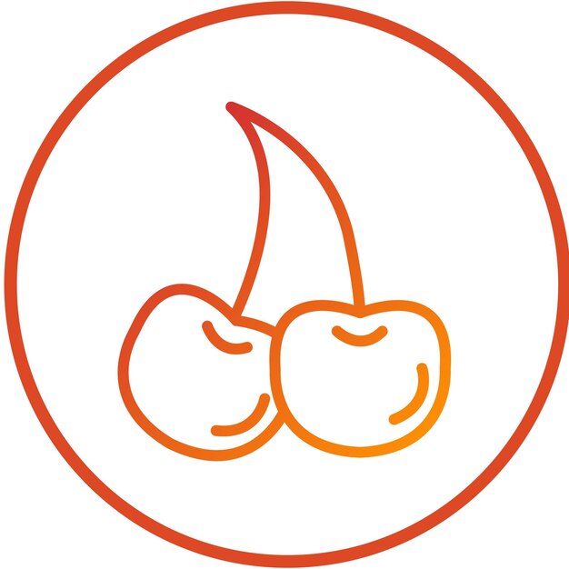 Diseño vectorial Estilo de icono de cereza