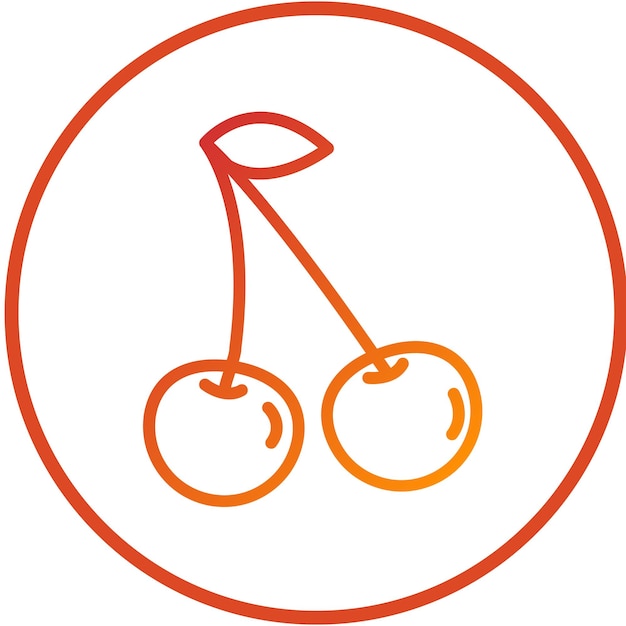 Diseño vectorial Estilo de icono de cereza