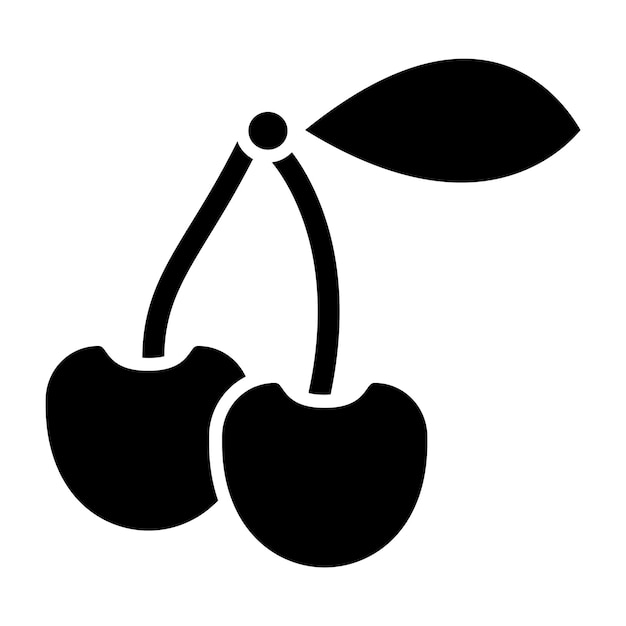 Diseño vectorial Estilo de icono de cereza