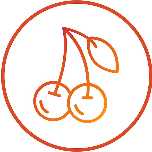 Diseño vectorial Estilo de icono de cereza