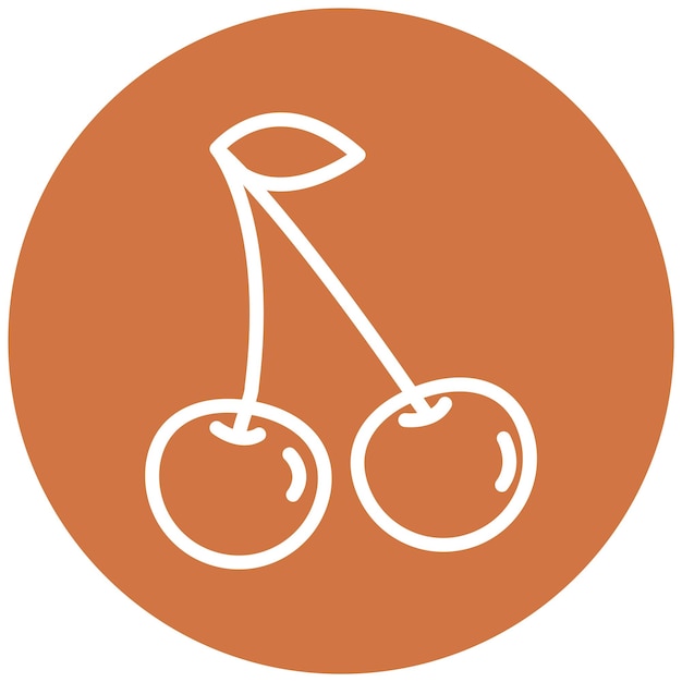 Diseño vectorial Estilo de icono de cereza