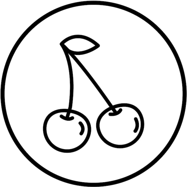 Diseño vectorial Estilo de icono de cereza