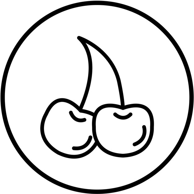 Diseño vectorial Estilo de icono de cereza