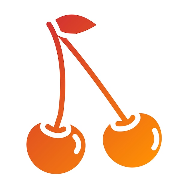 Diseño vectorial Estilo de icono de cereza