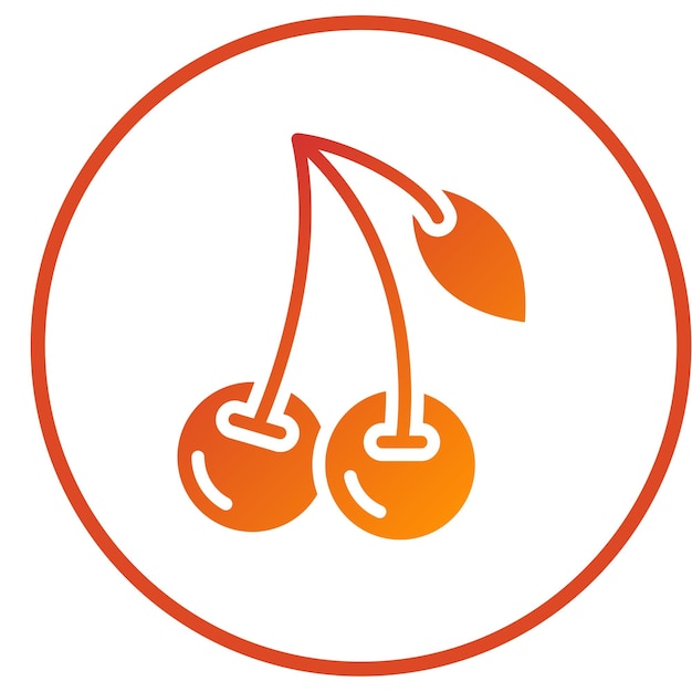 Diseño vectorial Estilo de icono de cereza