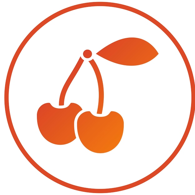 Diseño vectorial Estilo de icono de cereza